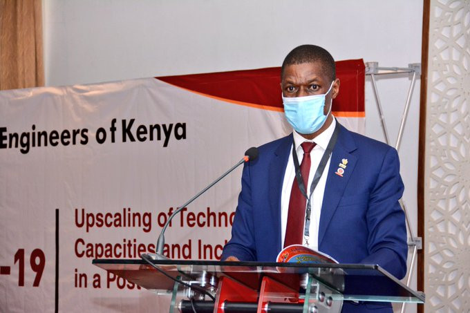 IEK President Eng. Nathaniel Matalanga and member of WFEO Executive Council, speaks at the opening of the Conference, 25 November 2020 IEK President Eng. Nathaniel Matalanga and member of WFEO Executive Council, speaks at the opening of the Conference, 25 November 2020